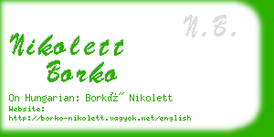 nikolett borko business card